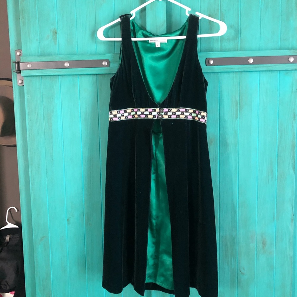 Green Velvet and Beaded Vest
